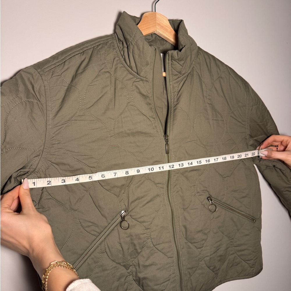 NWT Lucky Brand Quilted Jacket in Olive Women’s Medium - Picture 7 of 8
